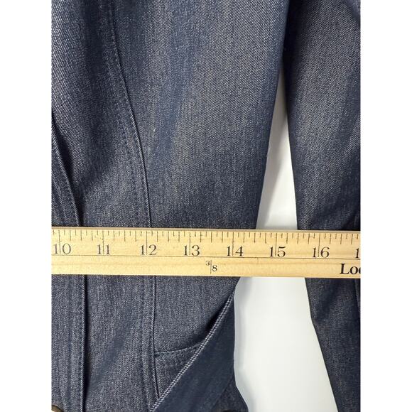 Caché Denim Trench Coat Women’s Small Y2K Glam Parisian Old Money - Picture 8 of 11